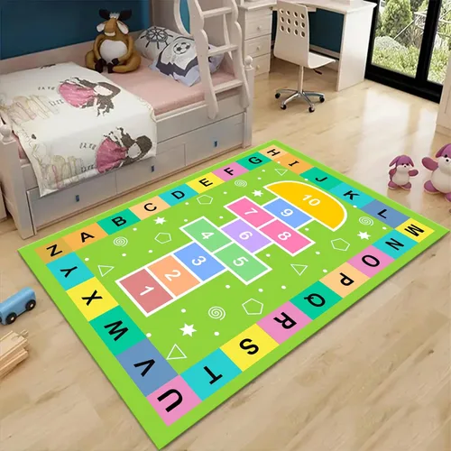 Vista 10 de Alfombras de área para niños, 3 x 4 pies, alfabeto, números y formas, alfombra de aprendizaje educativa para niños para sala de juegos, sala