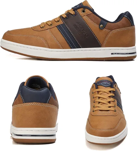 Vista 3 de ASTERO - Zapatos casuales para hombre vestido de moda antideslizante y bajo de piel sintética zapatos para caminar M
