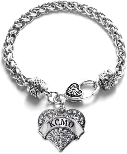 Vista 115 de Inspired Silver - Pulsera de plata con dije de corazón pavé con joyas de circonita cúbica