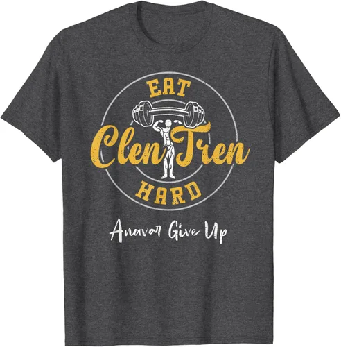 Vista 36 de Culturismo: Comer Clen Tren Hard Anavar Give Up - Camiseta de gimnasio, Negro