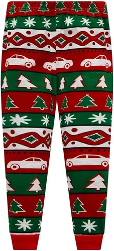 Vista 3 de Pijamas de Navidad para niños pequeños y niñas, 100% algodón, dinosaurio, estrellado, ropa de dormir de manga larga, 2 piezas, ropa para niños