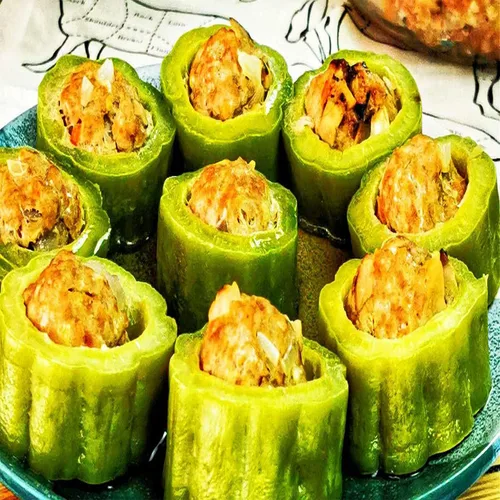 Vista 4 de 30 calabazas amargas, calabaza amarga, calabaza amarga, pepino amargo, karela, nigauri, goya, ku-gua, semillas de reliquia sin OMG, verduras