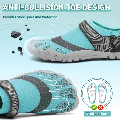 Vista 3 de SAGUARO Zapatos de agua para hombre y mujer, secado rápido, para natación, surf, playa, kayak, zapatos descalzos, puntera ancha