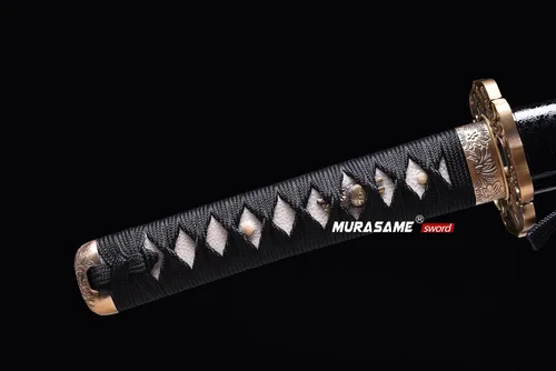 Vista 2 de MURASAME Wakizashi Sword T10 - Arcilla de acero templada real Hamon Full Tang muy afilada