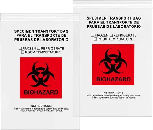 Vista 4 de GPI - Paquete de 100 bolsas con cremallera para muestras de riesgo biológico, con bolsa, 2 mil de grosor, para muestras de laboratorio o centro