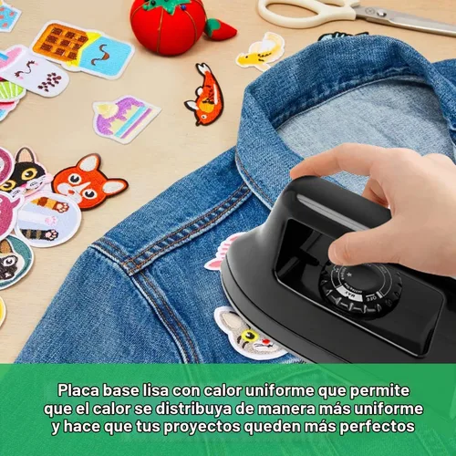 Vista 4 de Mini plancha para manualidades y acolchados, máquina eléctrica de prensa de calor para viajes y hogar para suministros de costura (negro)