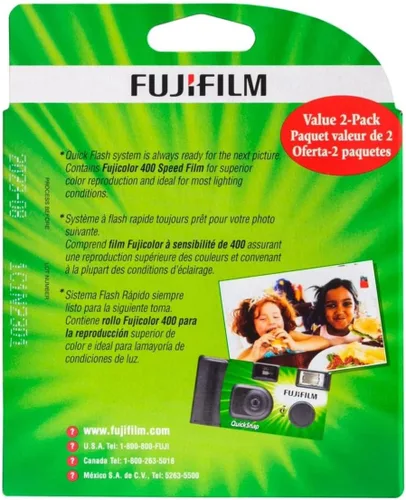 Vista 5 de FUJIFILM QuickSnap Flash 400 Cámara desechable Paquete de 6 unidades de 27 exposiciones Para fiestas, viajes e instantáneas diarias