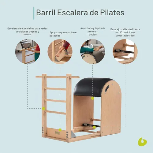 Vista 4 de Equipo de pilates de barril de escalera, fuerza y flexibilidad Balanced Body