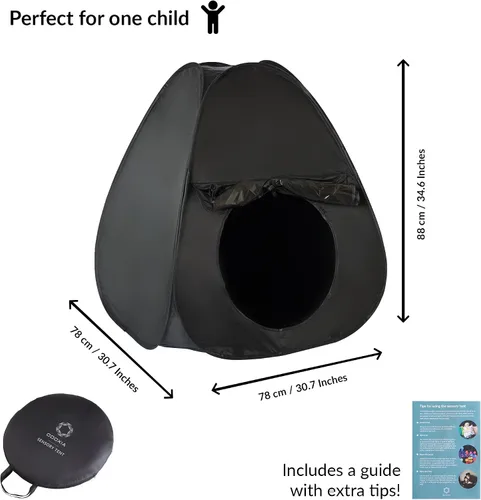 Vista 4 de Tienda de campaña sensorial Esquina tranquila para jugar y relajarse Juguetes para niños autistas Ayuda con autismo, SPD, ansiedad y mejora