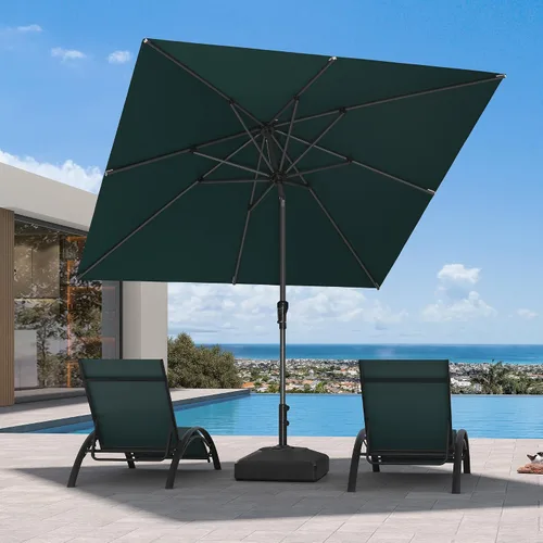 Vista 114 de PURPLE LEAF - Sombrilla de patio rectangular de 6' x 4', sombrilla de mesa para exteriores con marco de aluminio, sombrilla de mercado, sombrilla