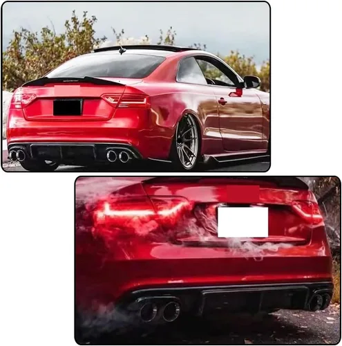 Vista 2 de Difusor de parachoques trasero negro brillante compatible con Audi S5 A5 B8.5 Sline 4 puertas 2 puertas 2012-2017 parachoques inferior alerón kit
