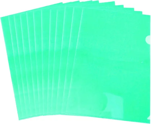 Vista 9 de Fundas transparentes tipo L para documentos A4, bolsillos seguros para proyectos, 12 piezas, color azul Carpeta de proyectos de carga superior