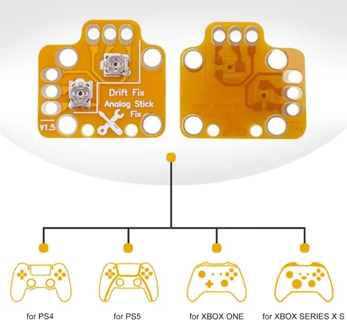 Vista 4 de Controlador analógico stick Drift Fix Modfor para PS5, 10 piezas universal Gamepad Joystick Drift Repair Board, 3D Thumb Stick Drift Fix Mod