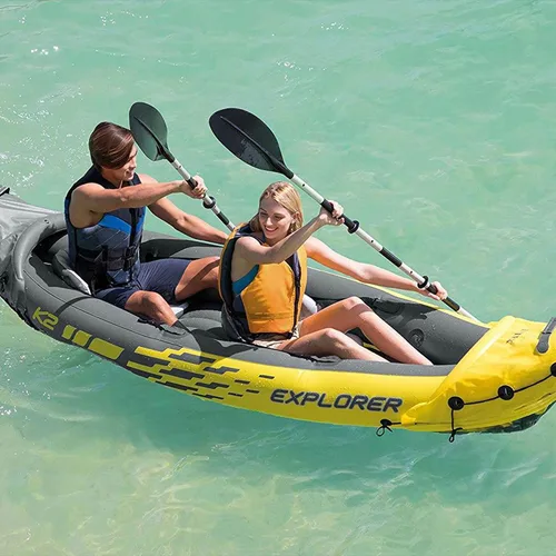 Vista 9 de INTEX Explorer Kayak - Juego portátil para 2 personas con paletas y bomba