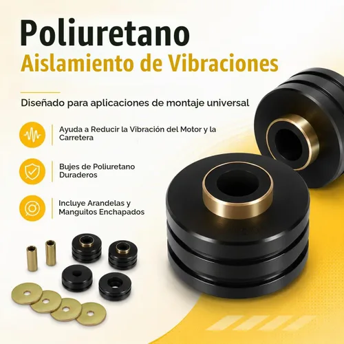 Vista 2 de 9.4102G Kit de bujes de montaje en el cuerpo, montaje universal, 2 soportes, 4 arandelas, 4 bujes (2 juegos)