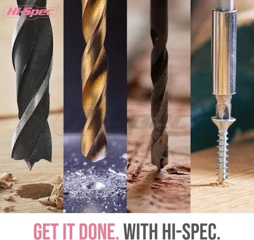 Vista 5 de Hi-Spec Juego de taladro inalámbrico rosa, taladro eléctrico de 18 V con batería y cargador, incluye juego de destornillador/brocas para madera