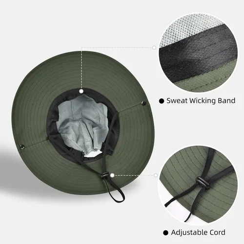 Vista 49 de Rosoz Sombreros de cola de caballo para mujer, protección UV, ala ancha 1 paquete-negro