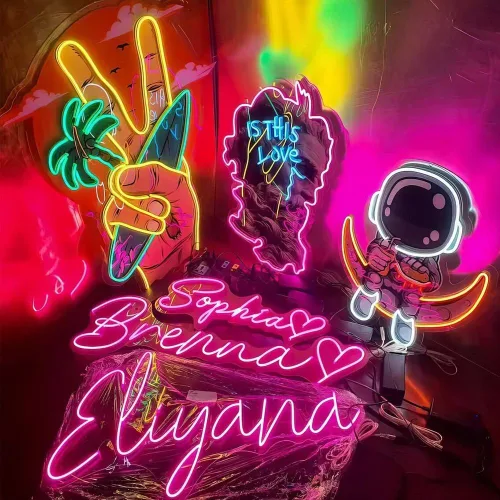 Vista 5 de Letrero de neón personalizado para logotipo de negocios, letrero de luz LED