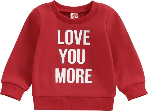 Vista 181 de Traje de San Valentín para bebé, niña, niño, traje de San Valentín, sudadera de manga larga con estampado de corazón
