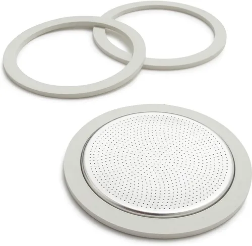 Vista 3 de Junta y filtro Bialetti de repuesto para cafetera italiana de 1 taza, Acero inoxidable