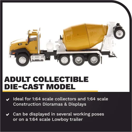 Vista 3 de Mezclador de hormigón Caterpillar CT660 McNeilus Bridgemaster 1:64 Diecast Masters - 85632 - Juega y colecciona