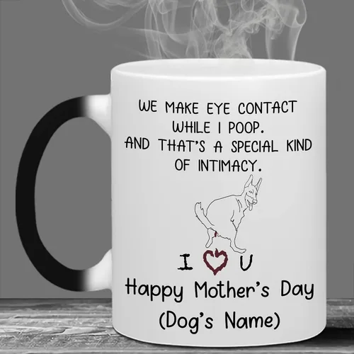 Vista 3 de WHIDOBE Personalizado We Make Eye Contact While I Poop Dog Mom, Perro Personalizado, Perro Mamá, Perro Mamá, Perro Papá, Dueños de Perros, Amantes