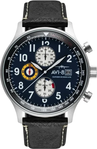 Vista 16 de Reloj analógico AV-4011 Hawker Hurricane, con mecanismo de cuarzo japonés, con correa de piel, de AVI-8