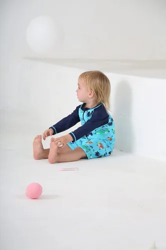 Vista 6 de HUAANIUE Traje de baño de una pieza para bebéniño pequeño con protección UPF 50+ de manga larga