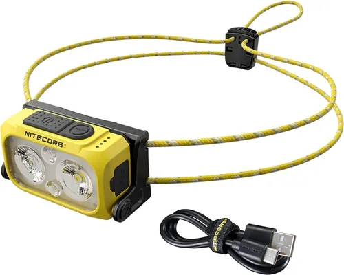 Vista 7 de Nitecore NU21 linterna frontal ultra ligera de 360 lúmenes para exteriores con haz dual USB-C recargable con etiqueta (blanco)