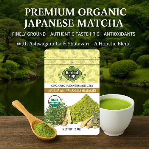Vista 3 de Herbal Cup Té Orgánico Japonés Matcha Ashwagandha Shatavari, 2oz
