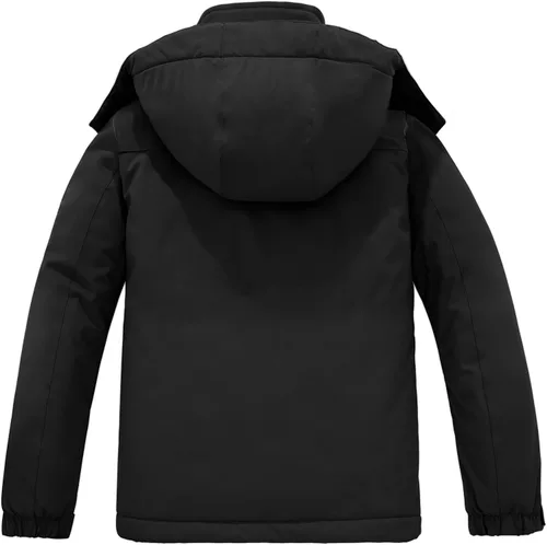 Vista 2 de ZSHOW Chaqueta de esquí para niña, impermeable, abrigo de invierno de forro polar con capucha