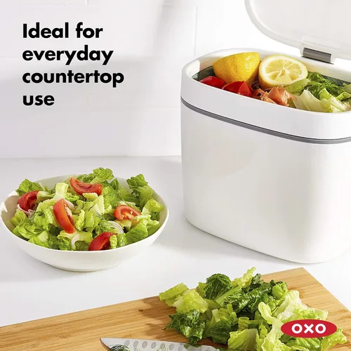 Vista 6 de OXO Good Grips - Contenedor de compost fácil de limpiar, color blanco, 1,75 galones (6,62 L)