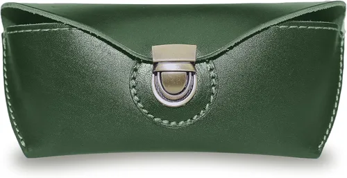 Vista 3 de DK86 Funda de cuero genuino para gafas de sol, estuche para gafas de sol para hombres y mujeres