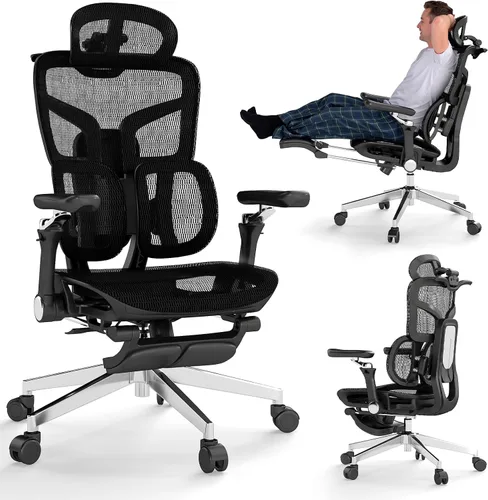 Vista 8 de MOJAY Ergonomic Office Chair with Footrest and Lumbar Support