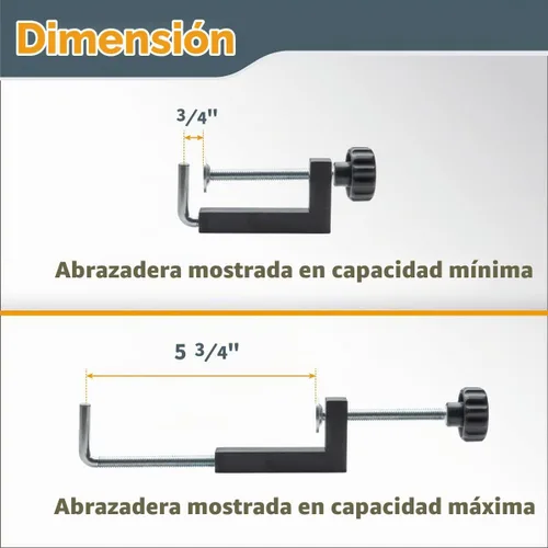 Vista 3 de POWERTEC Abrazaderas de cerca universales para carpintería, compatibles con sierra de mesa, sierra de ángulos, mesa de encamisado, mesa de prensa