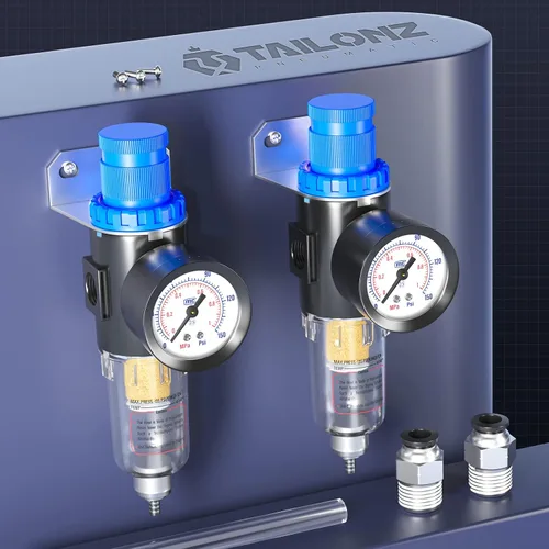 Vista 7 de TAILONZ PNEUMATIC Kit de regulador de presión de filtro de aire NPT AFR2000 de 1/4 pulgadas (0 a 145 psi) Filtro compresor de herramienta de aire