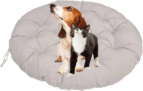 Vista 6 de Cojín redondo grueso para silla Papasan de 15.7 x 15.7 in, cojín de suelo extraíble para exteriores, cojín para silla Papasan al aire libre, cojín