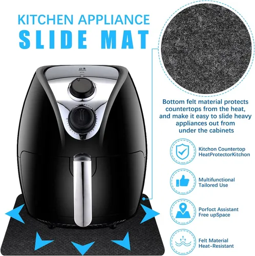 Vista 4 de 4 alfombrillas resistentes al calor para freidora de aire, protector de encimera de cocina, almohadillas antideslizantes a prueba de calor