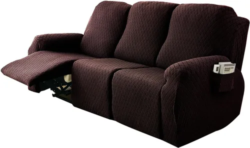 Vista 38 de Funda elástica para silla reclinable, 8 piezas de 1, 2, 3 plazas, funda para sillón reclinable con bolsillo y protector de muebles