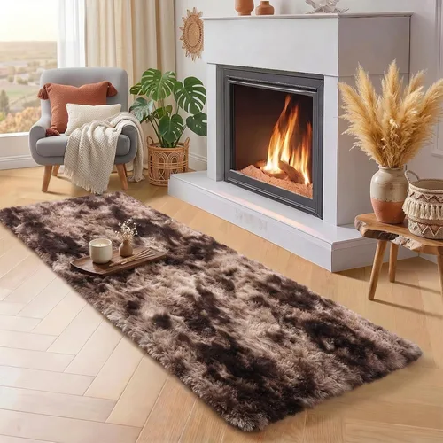 Vista 69 de Alfombras grises pequeñas para dormitorio, 2 x 4 pies, alfombras de pasillo lavables de felpa para pasillo 2- Gris
