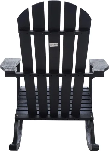 Vista 5 de SAFAVIEH Outdoor Collection Brizio - Mecedora Adirondack con listones negros