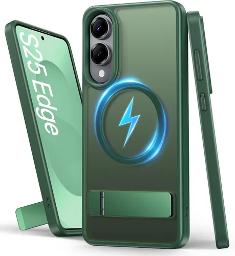 Vista 19 de Funda para iPhone 16e, Compatible con MagSafe y Soporte Integrado, Caída de Grado Militar, Mate Rugoso Resistente a Golpes Translúcido de Metal
