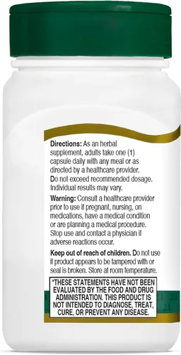 Vista 5 de 21st Century Cúrcuma 500 mg más extracto de pimienta negra cápsulas vegetarianas, 60