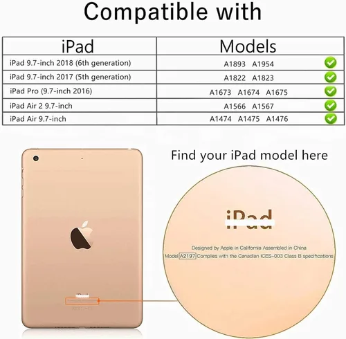 Vista 2 de YIHE - Funda infantil para iPad de 9.7 pulgadas con protector de pantalla, mango a prueba de golpes, funda convertible con soporte para iPad 9.7
