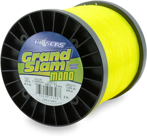 Vista 8 de HI-SEAS Grand Slam - Sedal de pesca de monofilamento, fuerte y resistente a la abrasión, en agua dulce y salada transparente, rosa, verde, azul