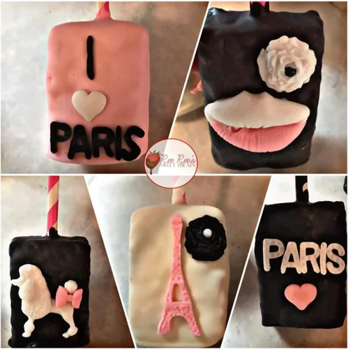 Vista 3 de Juego de 2 moldes para fondant de silicona con texto en inglés "I Love Paris", de Torre Eiffel, para pasteles, cupcakes, dulces, decoración, azúcar