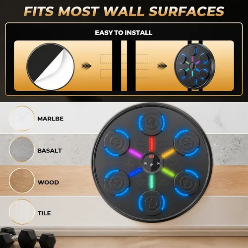 Vista 6 de 2026 New Music Boxing Machine for Adults & Kids,Wall Mounted Punching Bag
