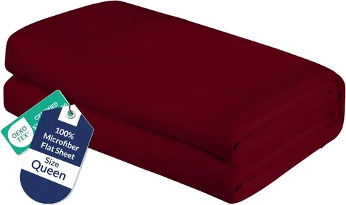 Vista 73 de Royale Linens Sábana Plana Individual – Sábanas Planas de Microfibra Cepillada Ultra Suave 1800 Solamente – Sin Arrugas y Resistentes a las Manchas
