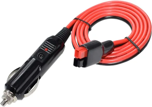 Vista 3 de 15A Enchufe de Encendedor de Cigarrillos de Coche Cable de Extensión de 1m/3.3ft 14AWG Adaptador de Cargador de Batería Conector de 45A Compatible