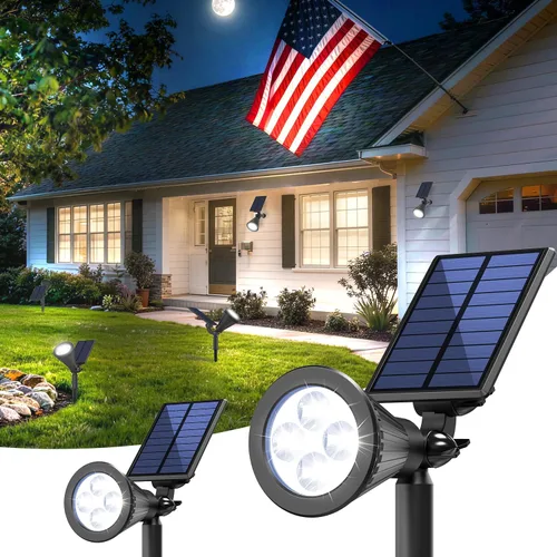 Vista 12 de JEJOT Paquete de 6 focos solares impermeables para exteriores con haz de Blanco cálido